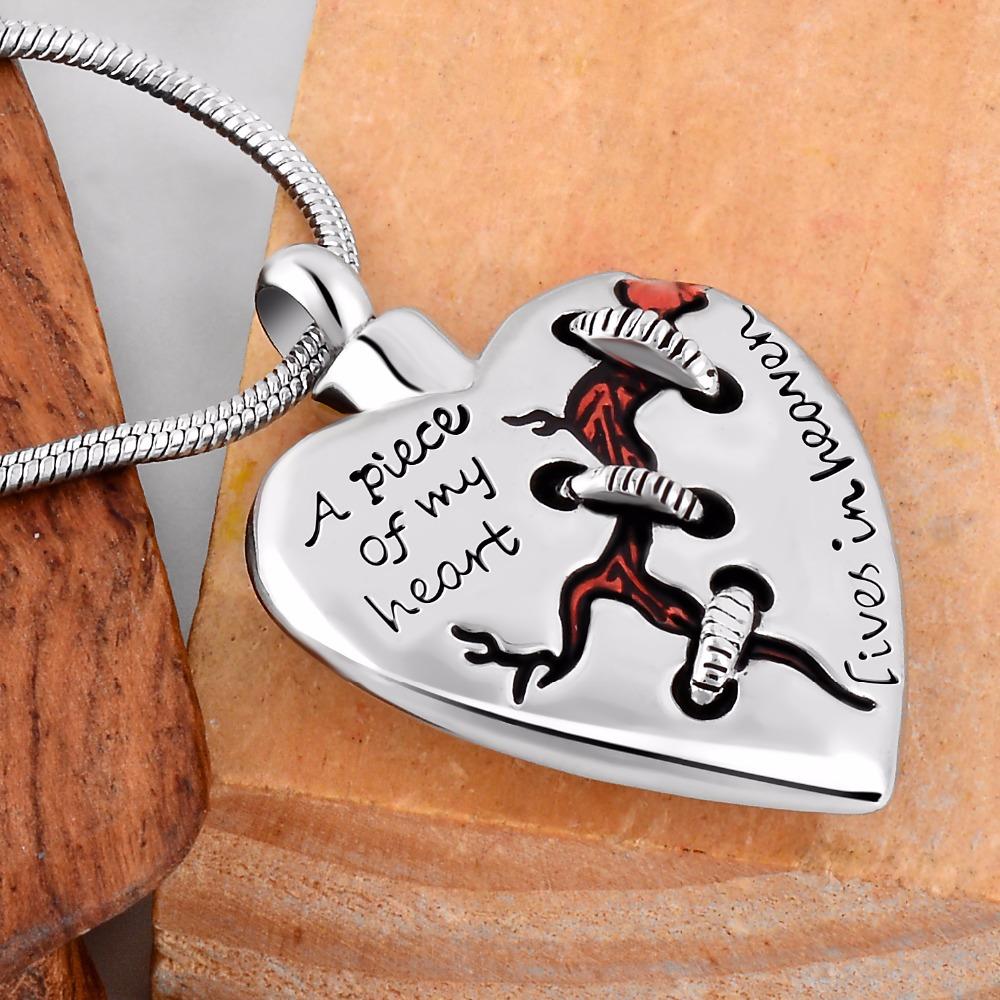 A Piece Of My Heart Lives In Heaven Cremation Memorial ashes Urn Pendant