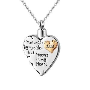 No Longer by My Side But Forever in My Heart Cremation Ashes Urn Pendant Necklace