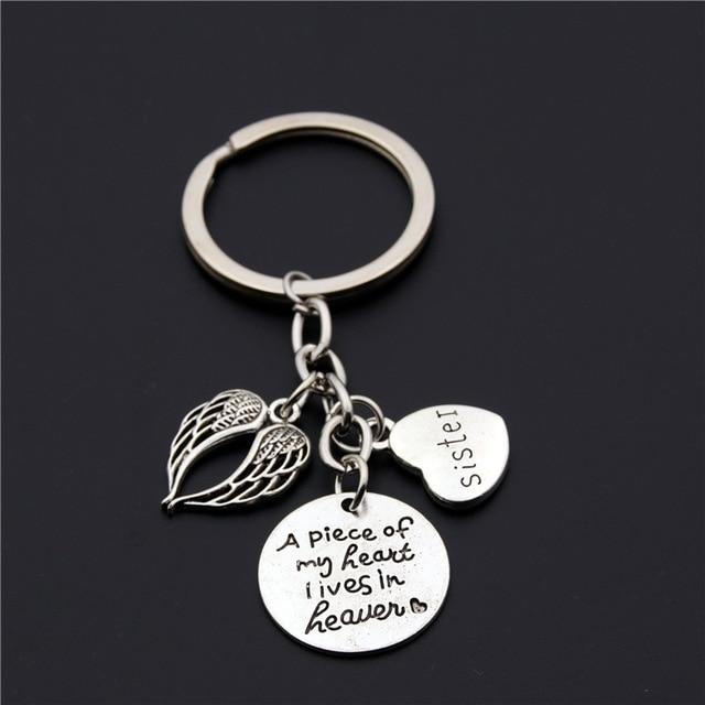 A Piece Of My Heart Is In Heaven Memorial Key Ring