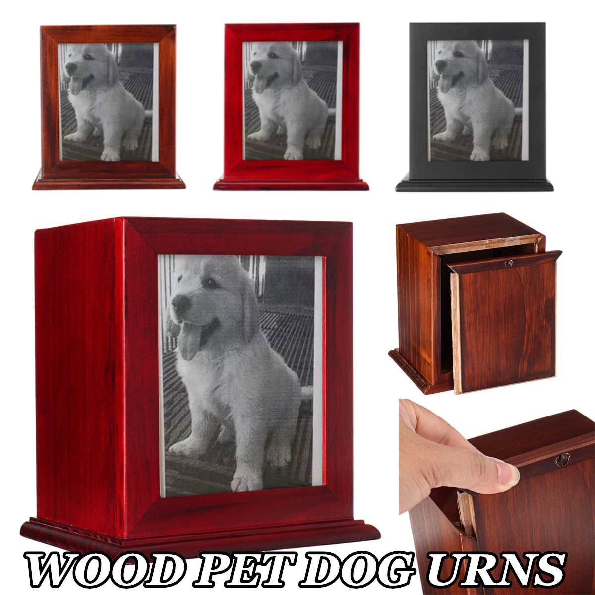 Wood Pet Funeral Memorial Urn Caskets