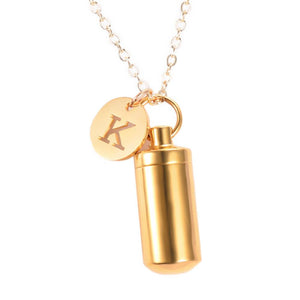 Golden Stainless Steel Cremation Urn Necklace