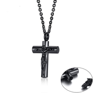 Jesus Cross Cremation Urn Necklace