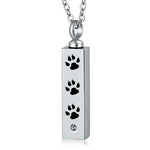 Black Paw Pet Pendant Urn Necklace