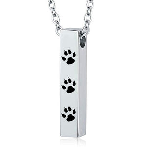 Black Paw Pet Pendant Urn Necklace