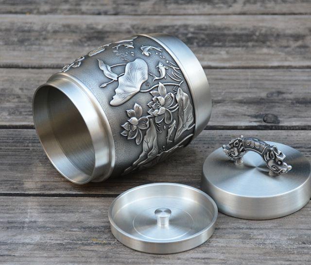 Hand Carved Beautiful Embossed Pure Tin 97% Lead Free Pewter