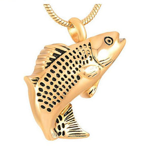 Fish Pendant Memorial Urn Necklace for Ashes+Fill kit