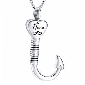 Fish Hook Cremation Necklace