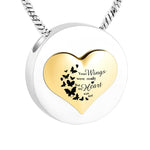 Lovely Heart Round Cremation  Urn Necklace