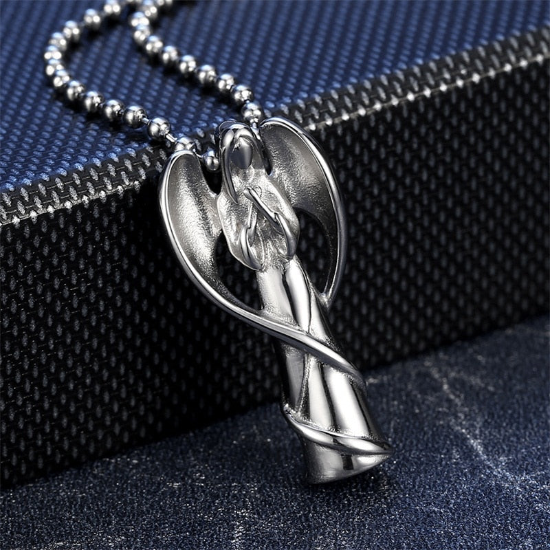 Angel Wing Stainless Steel  Urn Necklace